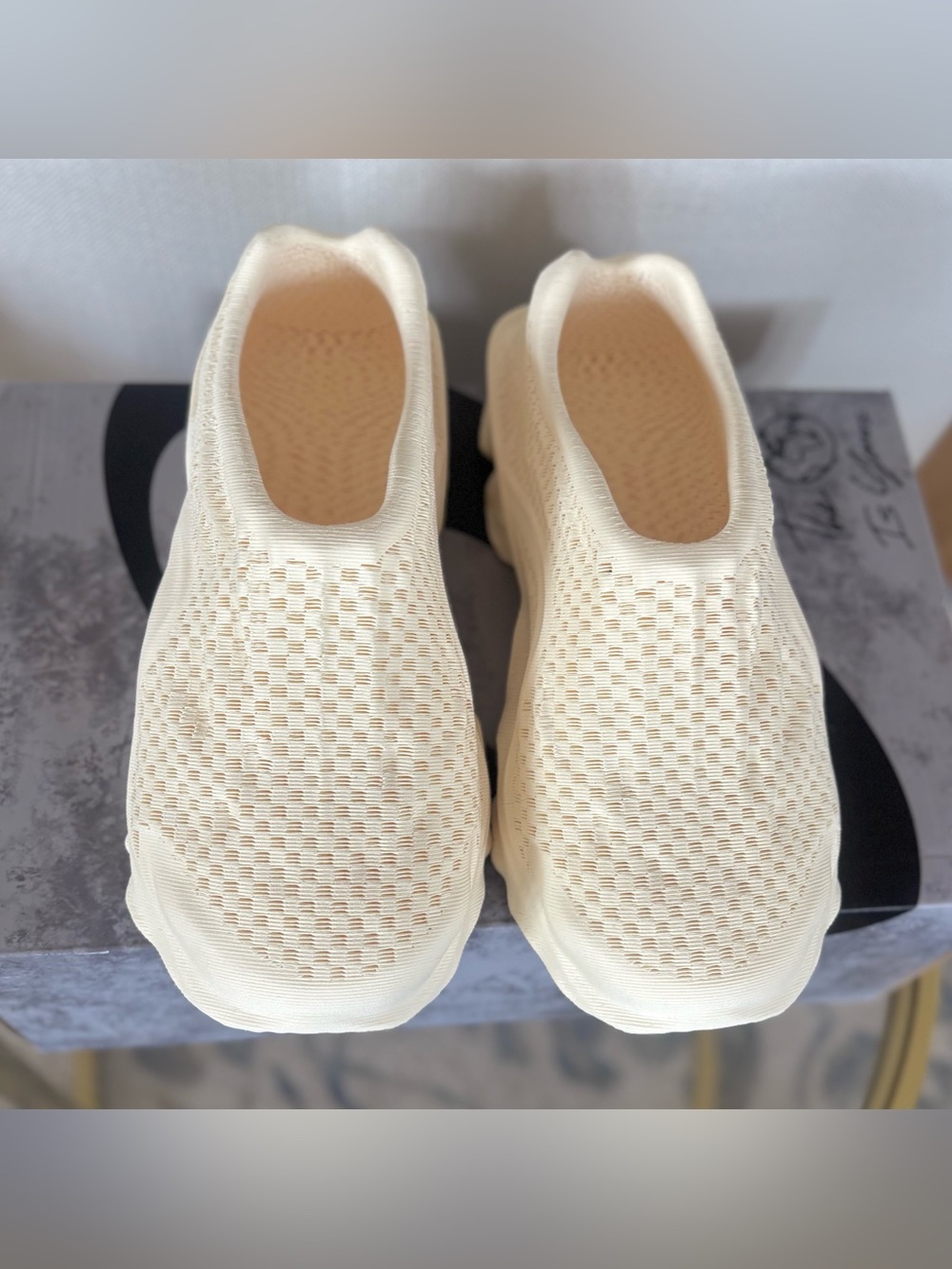 Syntilay Luminez Zellerfeld 3D Printed Shoes Womens 8 Clog Mule Cream Oat IE4012